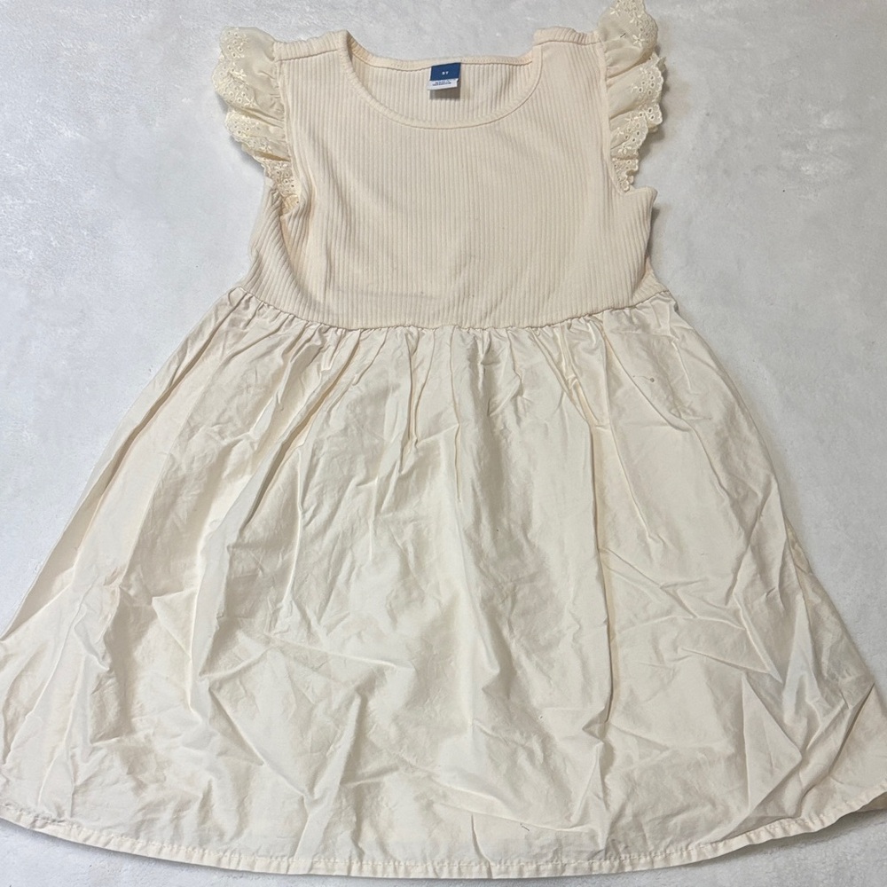 Old Navy Ivory Kids Dress with Lace Sleeves